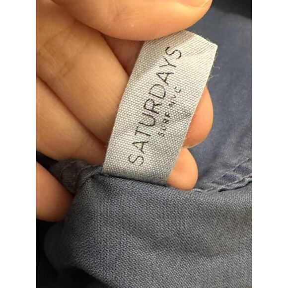 Saturday New York City blue short sleeves buttoned shirt size Small - Picture 5 of 9